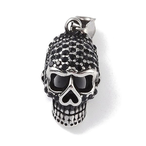 PandaHall 316 Surgical Stainless Steel Pendants, with Rhinestone, Skull Charm, Antique Silver, Jet, 27x15x16mm, Hole: 8.5x3.5mm Stainless..., Black
PandaHall 316 Surgical Stainless Steel Pendants, with Rhinestone, Skull Charm, Antique Silver, Jet, 27x15x16mm, Hole: 8.5x3.5mm Stainless..., Black