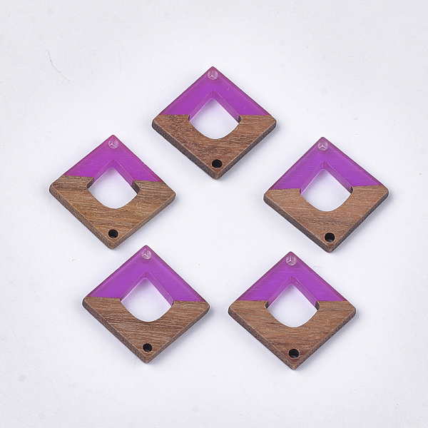 PandaHall Resin & Walnut Wood Links connectors, Rhombus, Medium Orchid, 27.5x27.5x3~3.5mm, Hole: 2mm Resin+Wood Rhombus Purple
PandaHall Resin & Walnut Wood Links connectors, Rhombus, Medium Orchid, 27.5x27.5x3~3.5mm, Hole: 2mm Resin+Wood Rhombus Purple