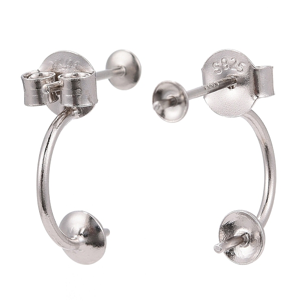 PandaHall Rhodium Plated 925 Sterling Silver Stud Earring Findings, with Cup Pearl Bail Pin, for Half-drill Beads, Platinum, 15x6x9mm, Pin...
PandaHall Rhodium Plated 925 Sterling Silver Stud Earring Findings, with Cup Pearl Bail Pin, for Half-drill Beads, Platinum, 15x6x9mm, Pin...