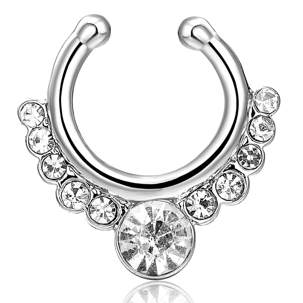 PandaHall Personality Brass Cubic Zirconia Clip-on Nose Septum Rings, Nose Piercing Jewelry, Circular/Horseshoe Barbell, Platinum, Clear...
PandaHall Personality Brass Cubic Zirconia Clip-on Nose Septum Rings, Nose Piercing Jewelry, Circular/Horseshoe Barbell, Platinum, Clear...