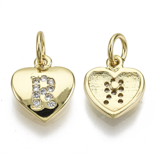 PandaHall Brass Micro Pave Clear Cubic Zirconia Charms, with Jump Ring, Heart with Letter, Real 16K Gold Plated, Nickel Free, Letter.R...
PandaHall Brass Micro Pave Clear Cubic Zirconia Charms, with Jump Ring, Heart with Letter, Real 16K Gold Plated, Nickel Free, Letter.R...