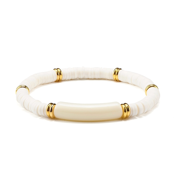 PandaHall Curved Tube Acrylic Beads Stretch Bracelet for Teen Girl Women, Disc Polymer Clay Beads Bracelet, Golden, White, Inner Diameter...
PandaHall Curved Tube Acrylic Beads Stretch Bracelet for Teen Girl Women, Disc Polymer Clay Beads Bracelet, Golden, White, Inner Diameter...