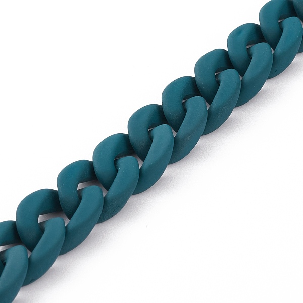 PandaHall Handmade Rubberized Style Acrylic Curb Chains, Teal, Links: 18.5x13.5x4.5mm, 39.37 inch(1m)/strand Acrylic Cyan
PandaHall Handmade Rubberized Style Acrylic Curb Chains, Teal, Links: 18.5x13.5x4.5mm, 39.37 inch(1m)/strand Acrylic Cyan