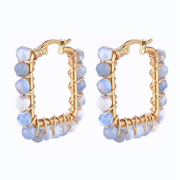 PandaHall 201 Stainless Steel Hoop Earrings, Beaded Hoop Earrings, with Natural Gemstone Beads, Rectangle, Golden, 28.5x31x4mm, Pin: 1x0.6mm...
PandaHall 201 Stainless Steel Hoop Earrings, Beaded Hoop Earrings, with Natural Gemstone Beads, Rectangle, Golden, 28.5x31x4mm, Pin: 1x0.6mm...