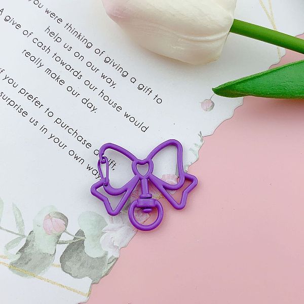 PandaHall Bowknot Baking Painted Alloy Swivel Keychain Clasps, Keychain Clasp Findings, Dark Violet, 39x33mm Alloy Bowknot
PandaHall Bowknot Baking Painted Alloy Swivel Keychain Clasps, Keychain Clasp Findings, Dark Violet, 39x33mm Alloy Bowknot