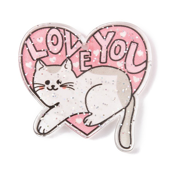 PandaHall Cat Theme Acrylic Pendants, Heart, 34x35x2.5mm, Hole: 1.7mm Acrylic Heart
PandaHall Cat Theme Acrylic Pendants, Heart, 34x35x2.5mm, Hole: 1.7mm Acrylic Heart