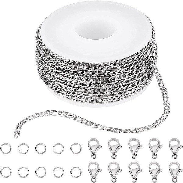 PandaHall SUNNYCLUE DIY 10M 32.8 Feet 3MM Silver Chain Roll Figaro Chains Silver Plated Necklace Stainless Steel Cable Long Craft Link Chain...
PandaHall SUNNYCLUE DIY 10M 32.8 Feet 3MM Silver Chain Roll Figaro Chains Silver Plated Necklace Stainless Steel Cable Long Craft Link Chain...