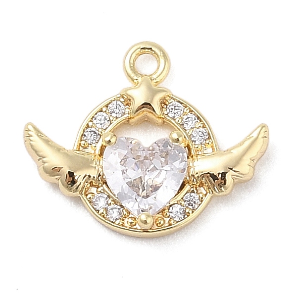 PandaHall Brass with Cubic Zirconia Charms, Heart with Wing, Real 18K Gold Plated, 12x14.5x3mm, Hole: 1.2mm Brass+Cubic Zirconia Heart Clear
PandaHall Brass with Cubic Zirconia Charms, Heart with Wing, Real 18K Gold Plated, 12x14.5x3mm, Hole: 1.2mm Brass+Cubic Zirconia Heart Clear