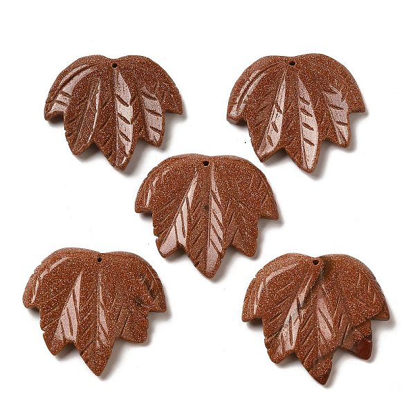 PandaHall Synthetic Goldstone Carved Pendants, Leaf Charms, 43~44x49~50x7~7.5mm, Hole: 1.4mm Goldstone Leaf
PandaHall Synthetic Goldstone Carved Pendants, Leaf Charms, 43~44x49~50x7~7.5mm, Hole: 1.4mm Goldstone Leaf
