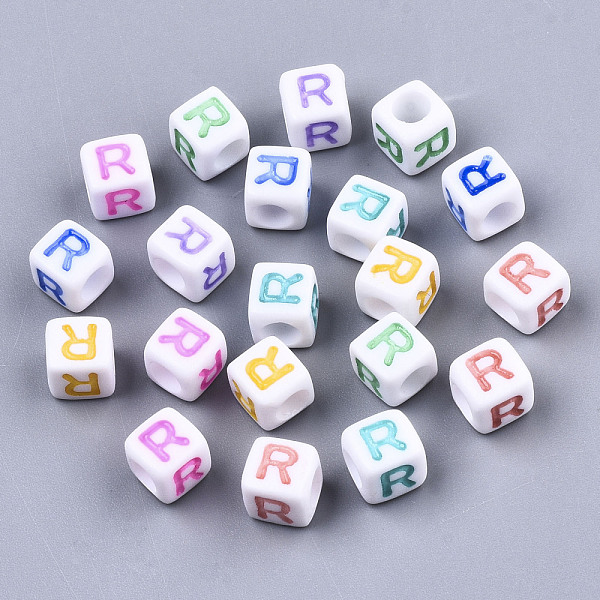 PandaHall Opaque White Acrylic Beads, with Enamel, Horizontal Hole, Cube with Mixed Color Letter, Letter.R, 6x6x6mm, Hole: 3mm, about..., Multicolor
PandaHall Opaque White Acrylic Beads, with Enamel, Horizontal Hole, Cube with Mixed Color Letter, Letter.R, 6x6x6mm, Hole: 3mm, about..., Multicolor