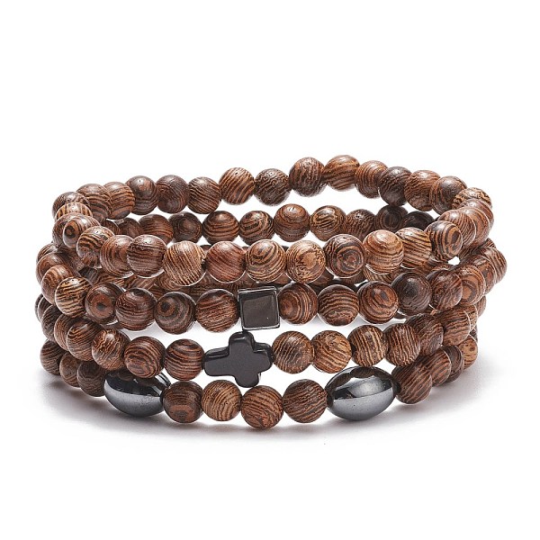 PandaHall 4Pcs 4 Style Natural Wood & Synthetic Turquoise(Dyed) & Hematite Stretch Bracelets Set with Cross Beaded, Gemstone Jewelry for...
PandaHall 4Pcs 4 Style Natural Wood & Synthetic Turquoise(Dyed) & Hematite Stretch Bracelets Set with Cross Beaded, Gemstone Jewelry for...