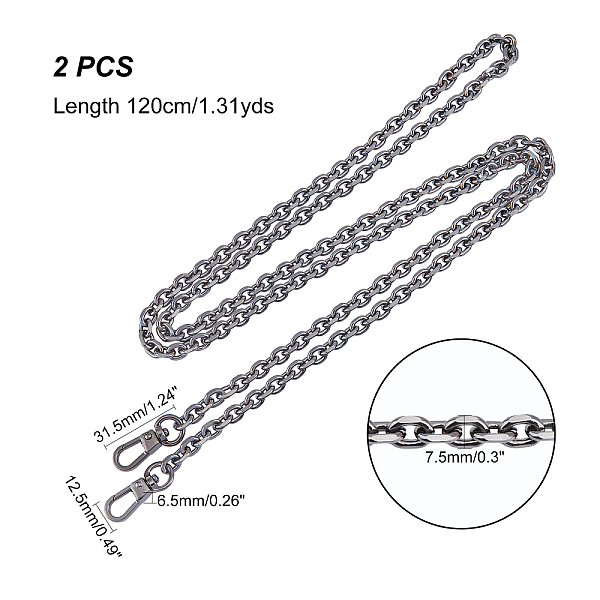 PandaHall CHGCRAFT 2Pcs 1.31yds Handbag Chain Strap Bag Metal Chain Shoulder Strap Chain Replacement Suitable for Shoulder Bags and Handbags...
PandaHall CHGCRAFT 2Pcs 1.31yds Handbag Chain Strap Bag Metal Chain Shoulder Strap Chain Replacement Suitable for Shoulder Bags and Handbags...
