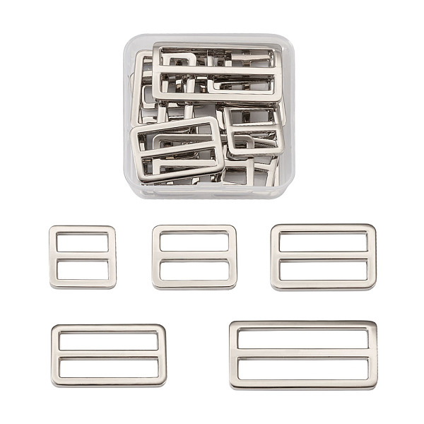PandaHall Alloy Buckles, for Strap Leathercraft Bag Belt, Rectangle, Platinum, 26~39x25.5~58.5x3~3.5mm, Hole: 7.5~8.5x19~51mm, 16pcs/box...
PandaHall Alloy Buckles, for Strap Leathercraft Bag Belt, Rectangle, Platinum, 26~39x25.5~58.5x3~3.5mm, Hole: 7.5~8.5x19~51mm, 16pcs/box...