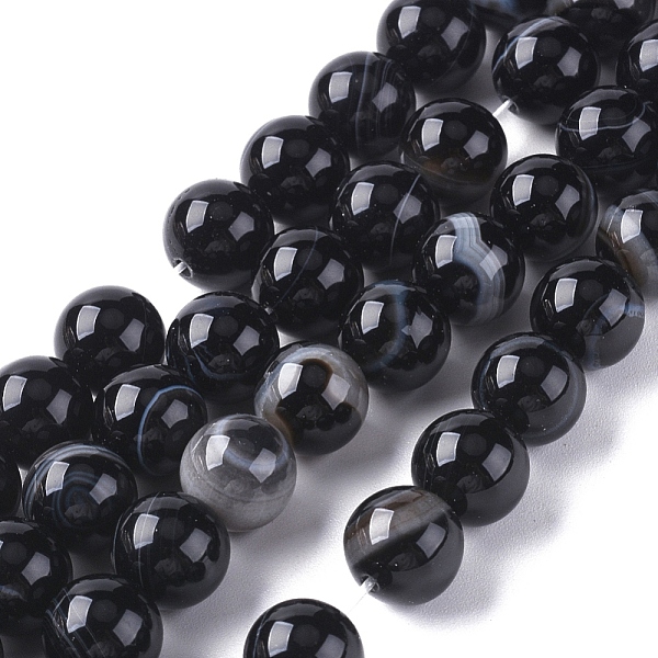 PandaHall Natural Striped Agate/Banded Agate Beads Strands, Dyed & Heated, Round, Black, 10mm, Hole: 1.2mm, about 37pcs/strand, 14.65 inch...
PandaHall Natural Striped Agate/Banded Agate Beads Strands, Dyed & Heated, Round, Black, 10mm, Hole: 1.2mm, about 37pcs/strand, 14.65 inch...