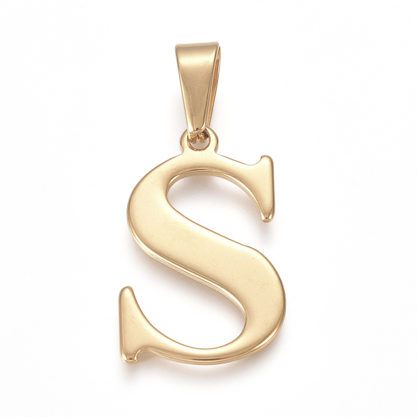 PandaHall 304 Stainless Steel Pendants, Golden, Initial Letter.S, 28x18x1.5mm, Hole: 5x8mm 304 Stainless Steel Letter S
PandaHall 304 Stainless Steel Pendants, Golden, Initial Letter.S, 28x18x1.5mm, Hole: 5x8mm 304 Stainless Steel Letter S
