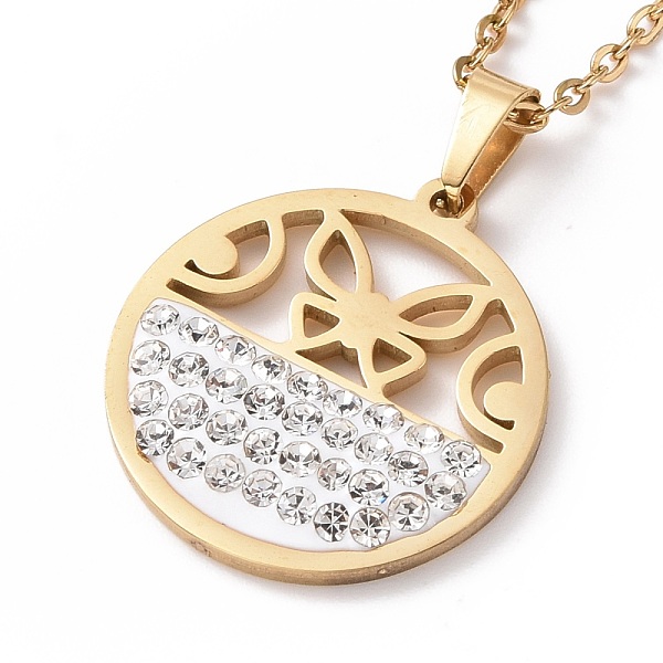PandaHall Crystal Rhinestone Butterfly Pendant Necklace with Vacuum Plating 304 Stainless Steel Chains for Women, Golden, 17.52 inch(44.5cm)..., Clear
PandaHall Crystal Rhinestone Butterfly Pendant Necklace with Vacuum Plating 304 Stainless Steel Chains for Women, Golden, 17.52 inch(44.5cm)..., Clear