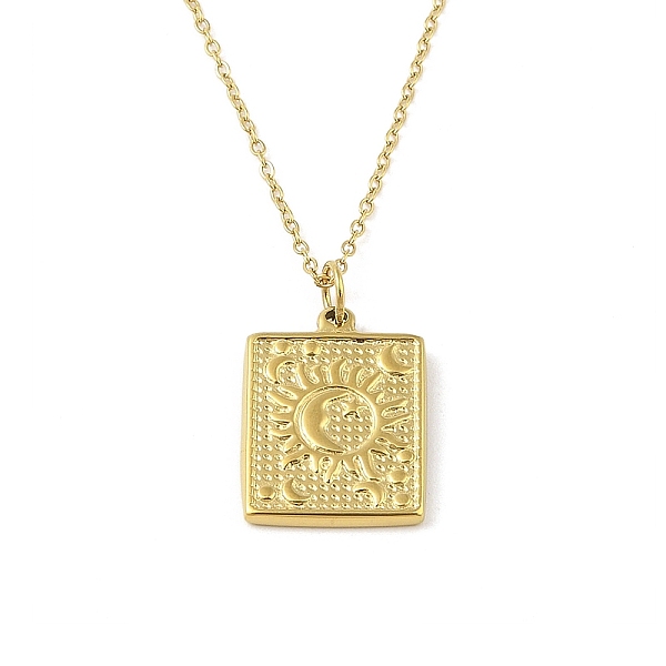 PandaHall Ion Plating(IP) 304 Stainless Steel Pendant Necklaces for Women, Square with Sun & Star & Moon, Real 18K Gold Plated, 18.39 inch...
PandaHall Ion Plating(IP) 304 Stainless Steel Pendant Necklaces for Women, Square with Sun & Star & Moon, Real 18K Gold Plated, 18.39 inch...