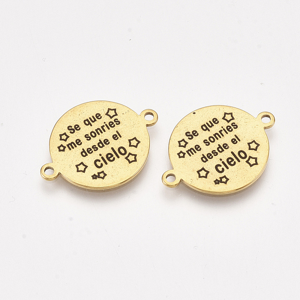 PandaHall 304 Stainless Steel Quote Links Connectors, with Enamel, Flat Round with Word, Golden, 21.5x16x1mm, Hole: 1.4mm 304 Stainless...
PandaHall 304 Stainless Steel Quote Links Connectors, with Enamel, Flat Round with Word, Golden, 21.5x16x1mm, Hole: 1.4mm 304 Stainless...