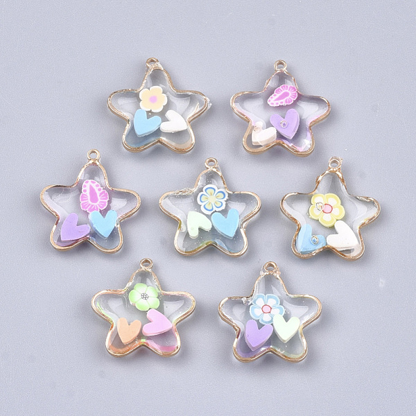 PandaHall Epoxy Resin Pendants, with Brass Findings and Polymer Clay, Star, Light Gold, 17.5x16x3mm, Hole: 1mm Brass+Epoxy Resin Star..., Multicolor
PandaHall Epoxy Resin Pendants, with Brass Findings and Polymer Clay, Star, Light Gold, 17.5x16x3mm, Hole: 1mm Brass+Epoxy Resin Star..., Multicolor