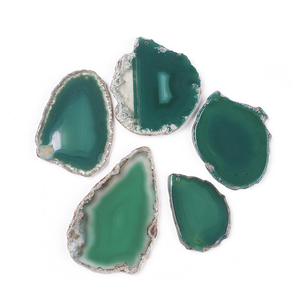 PandaHall Natural Agate Pendants, Agate Slices, Dyed & Heatsd, Nuggets, Dark Green, 48~105x39~68x4~7mm, Hole: 2~2.5mm, about 25pcs/1000g...
PandaHall Natural Agate Pendants, Agate Slices, Dyed & Heatsd, Nuggets, Dark Green, 48~105x39~68x4~7mm, Hole: 2~2.5mm, about 25pcs/1000g...