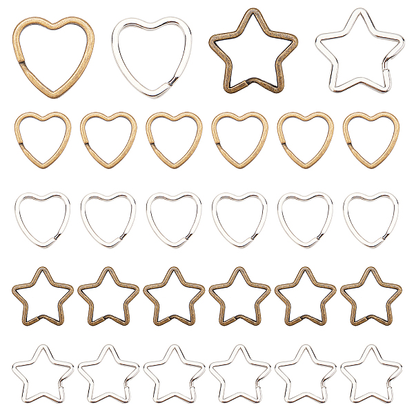 PandaHall WADORN 40Pcs 4 Style Iron Split Key Rings, Keychain Clasp Findings, Heart & Star, Mixed Color, 10pcs/style Iron Mixed Shapes
PandaHall WADORN 40Pcs 4 Style Iron Split Key Rings, Keychain Clasp Findings, Heart & Star, Mixed Color, 10pcs/style Iron Mixed Shapes