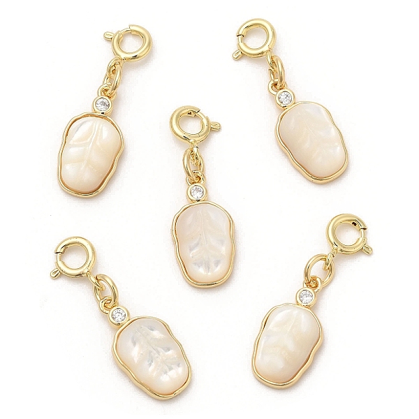 PandaHall Natural White Shell Leaf Pendant Decorations, with Brass Micro Pave Cubic Zirconia and Spring Ring Clasps, Real 14K Gold Plated...
PandaHall Natural White Shell Leaf Pendant Decorations, with Brass Micro Pave Cubic Zirconia and Spring Ring Clasps, Real 14K Gold Plated...