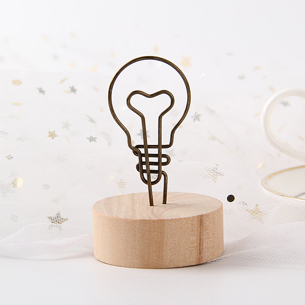 PandaHall Wooden Name Card Holder, Photo Memo Holder, with Iron Clips, Lamp Bulb, Navajo White, 38x55mm Wood
PandaHall Wooden Name Card Holder, Photo Memo Holder, with Iron Clips, Lamp Bulb, Navajo White, 38x55mm Wood