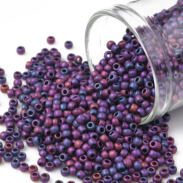 PandaHall TOHO Round Seed Beads, Japanese Seed Beads, Matte, (515F) High Metallic Frost Mardi Gras, 11/0, 2.2mm, Hole: 0.8mm, about..., Purple
PandaHall TOHO Round Seed Beads, Japanese Seed Beads, Matte, (515F) High Metallic Frost Mardi Gras, 11/0, 2.2mm, Hole: 0.8mm, about..., Purple