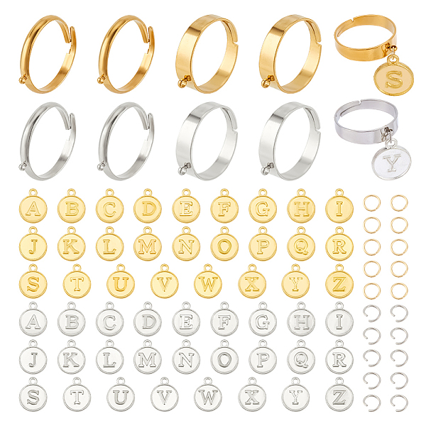 PandaHall DIY Initial Letter Alphabet Charm Adjustable Ring Making Kit, Including 304 Stainless Steel Loop Ring Bases, Jump Rings, Alloy...
PandaHall DIY Initial Letter Alphabet Charm Adjustable Ring Making Kit, Including 304 Stainless Steel Loop Ring Bases, Jump Rings, Alloy...