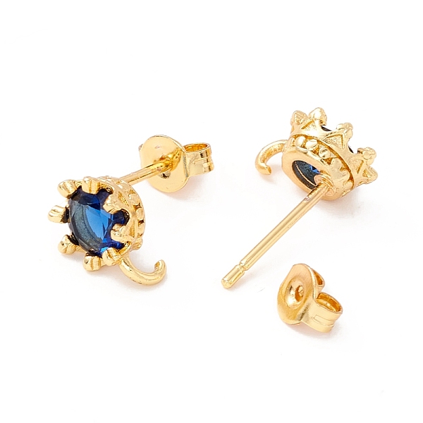 PandaHall Rack Plating Brass Cubic Zirconia Stud Earrings Findings, Real 18K Gold Plated, with Hook, Cadmium Free & Lead Free, Crown, Blue...
PandaHall Rack Plating Brass Cubic Zirconia Stud Earrings Findings, Real 18K Gold Plated, with Hook, Cadmium Free & Lead Free, Crown, Blue...