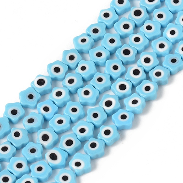 PandaHall Handmade Evil Eye Lampwork Beads Strands, Flower, Light Sky Blue, 7.5x7.5x3.5mm, Hole: 1mm, about 48pcs/strand, 13.58''(34.5cm)...
PandaHall Handmade Evil Eye Lampwork Beads Strands, Flower, Light Sky Blue, 7.5x7.5x3.5mm, Hole: 1mm, about 48pcs/strand, 13.58''(34.5cm)...