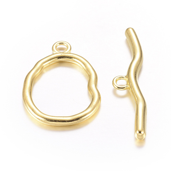 PandaHall Alloy Toggle Clasps, Cadmium Free & Nickel Free & Lead Free, Golden, Size: Oval: about 25mm wide, 36mm long, 3mm thick, hole: 3mm...
PandaHall Alloy Toggle Clasps, Cadmium Free & Nickel Free & Lead Free, Golden, Size: Oval: about 25mm wide, 36mm long, 3mm thick, hole: 3mm...