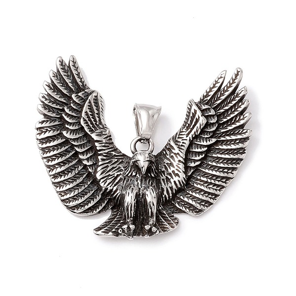 PandaHall Tibetan Style 304 Stainless Steel Pendants, Eagle, Antique Silver, 48x52x9mm, Hole: 8x4.5mm 304 Stainless Steel Other Animal
PandaHall Tibetan Style 304 Stainless Steel Pendants, Eagle, Antique Silver, 48x52x9mm, Hole: 8x4.5mm 304 Stainless Steel Other Animal