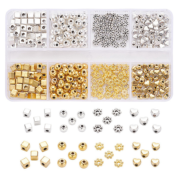 PandaHall 400Pcs 4 Style Tibetan Style Alloy Beads Set, Cube & Heart & Round & Flower, Mixed Color, 4x4x4mm, Hole: 2mm, 400pcs/box Alloy...
PandaHall 400Pcs 4 Style Tibetan Style Alloy Beads Set, Cube & Heart & Round & Flower, Mixed Color, 4x4x4mm, Hole: 2mm, 400pcs/box Alloy...