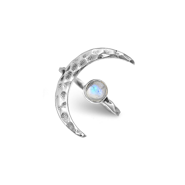 PandaHall Natural Moonstone with Crescent Moon Open Cuff Ring, Alloy Jewelry for Women, Silver, Inner Diameter: 20mm Alloy
PandaHall Natural Moonstone with Crescent Moon Open Cuff Ring, Alloy Jewelry for Women, Silver, Inner Diameter: 20mm Alloy