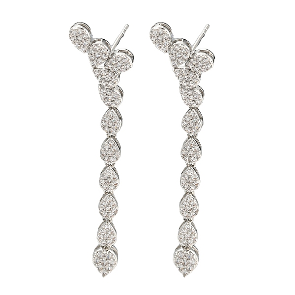 PandaHall Rack Plating Brass Cubic Zirconia Teardrop Dangle Stud Earrings, Long-Lasting Plated, Lead Free & Cadmium Free, Platinum, 64x13mm..., Clear
PandaHall Rack Plating Brass Cubic Zirconia Teardrop Dangle Stud Earrings, Long-Lasting Plated, Lead Free & Cadmium Free, Platinum, 64x13mm..., Clear