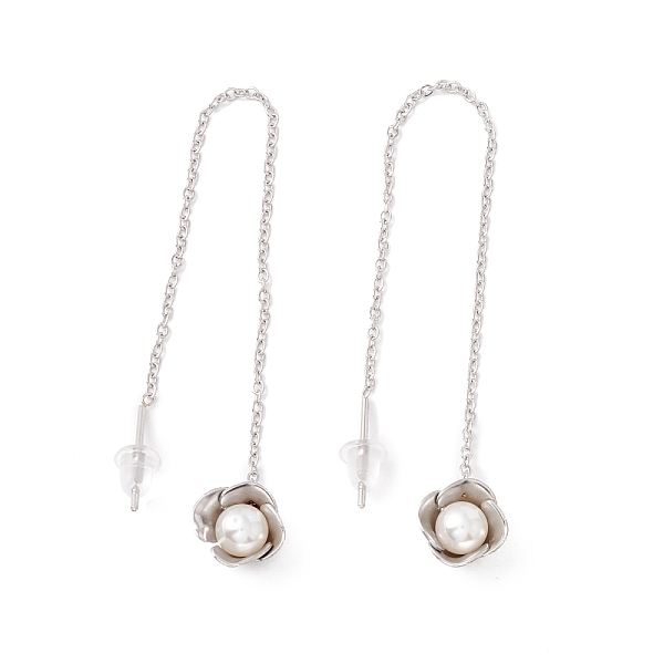 PandaHall Flower with Plastic Pearl Long Dangle Stud Earrings, 304 Stainless Steel Ear Thread for Women, Stainless Steel Color, 100mm, Pin..., White
PandaHall Flower with Plastic Pearl Long Dangle Stud Earrings, 304 Stainless Steel Ear Thread for Women, Stainless Steel Color, 100mm, Pin..., White