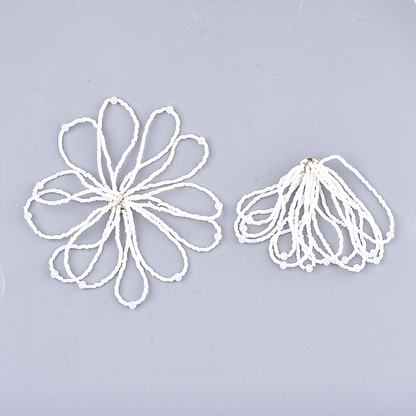 PandaHall Glass Seed Beads Cabochons, with Iron Sieve Findings, Light Gold, Creamy White, 59~66x30~40mm Glass Others
PandaHall Glass Seed Beads Cabochons, with Iron Sieve Findings, Light Gold, Creamy White, 59~66x30~40mm Glass Others
