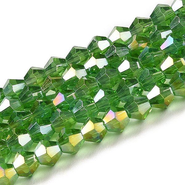 PandaHall Transparent Electroplate Glass Beads Strands, AB Color Plated, Faceted, Bicone, Lime Green, 3x2.5mm, Hole: 0.7mm, about...
PandaHall Transparent Electroplate Glass Beads Strands, AB Color Plated, Faceted, Bicone, Lime Green, 3x2.5mm, Hole: 0.7mm, about...