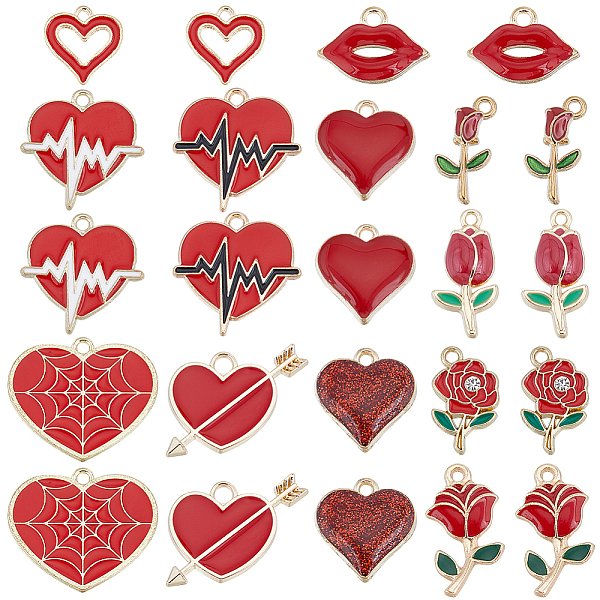 PandaHall SUNNYCLUE 48Pcs 12 Style Alloy Enamel Pendants, Mixed Shapes, for Valentine's Day, Red, 13~22.5x9~25x1~3.5mm, hole: 1.6~2.5mm...
PandaHall SUNNYCLUE 48Pcs 12 Style Alloy Enamel Pendants, Mixed Shapes, for Valentine's Day, Red, 13~22.5x9~25x1~3.5mm, hole: 1.6~2.5mm...