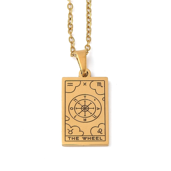 PandaHall Tarot Theme 304 Stainless Steel Pendant Nacklaces For Women, Cable Chain Necklaces, Real 18K Gold Plated, The Wheel, 455mm...
PandaHall Tarot Theme 304 Stainless Steel Pendant Nacklaces For Women, Cable Chain Necklaces, Real 18K Gold Plated, The Wheel, 455mm...