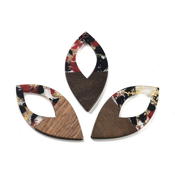 PandaHall Walnut Wood Pendants, Resin & Gold Foil, Oval, Dark Red, 47.5x24x3.5mm, Hole: 2mm Wood Oval
PandaHall Walnut Wood Pendants, Resin & Gold Foil, Oval, Dark Red, 47.5x24x3.5mm, Hole: 2mm Wood Oval