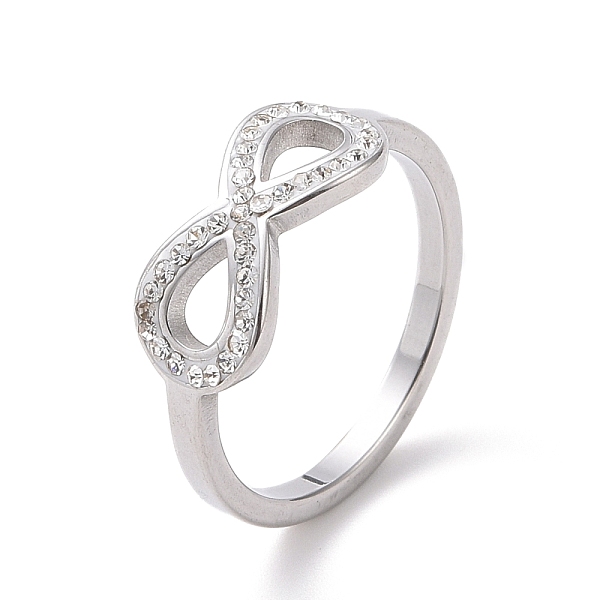PandaHall Crystal Rhinestone Infinity Finger Ring, 304 Stainless Steel Jewelry for Women, Stainless Steel Color, US Size 6~9(16.5~18.9mm)..., Clear
PandaHall Crystal Rhinestone Infinity Finger Ring, 304 Stainless Steel Jewelry for Women, Stainless Steel Color, US Size 6~9(16.5~18.9mm)..., Clear