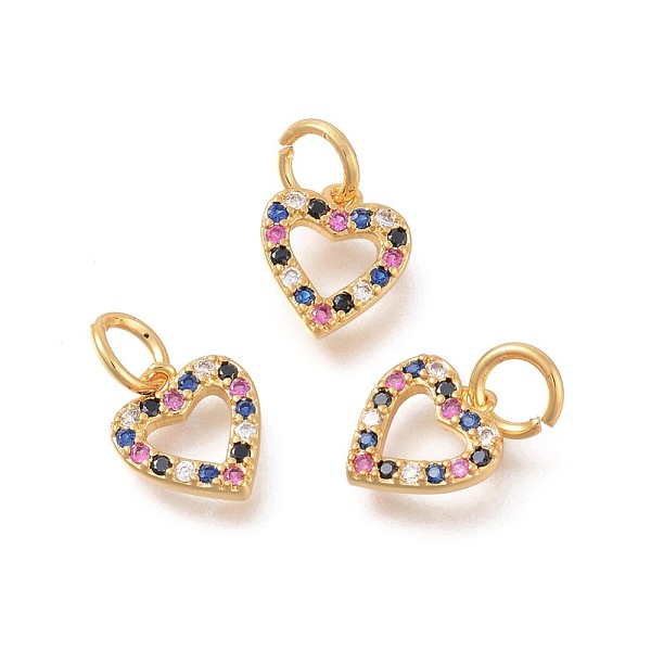 PandaHall Brass Micro Pave Cubic Zirconia Charms, Heart, Colorful, Golden, 11x10x2mm, Hole: 4mm Brass+Cubic Zirconia Heart
PandaHall Brass Micro Pave Cubic Zirconia Charms, Heart, Colorful, Golden, 11x10x2mm, Hole: 4mm Brass+Cubic Zirconia Heart