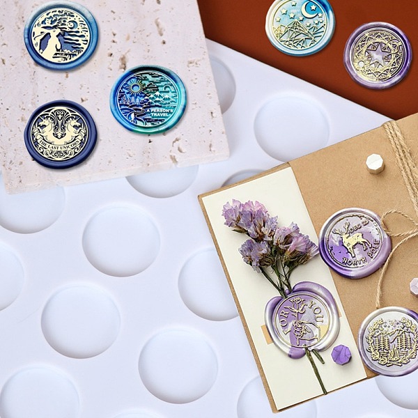PandaHall DIY Flat Round Wax Seal Stamp Silicone Mats, Food Grade Silicone Molds, 30 Cavities, Rectangle, White, 210x295x6mm, Inner Diameter...
PandaHall DIY Flat Round Wax Seal Stamp Silicone Mats, Food Grade Silicone Molds, 30 Cavities, Rectangle, White, 210x295x6mm, Inner Diameter...