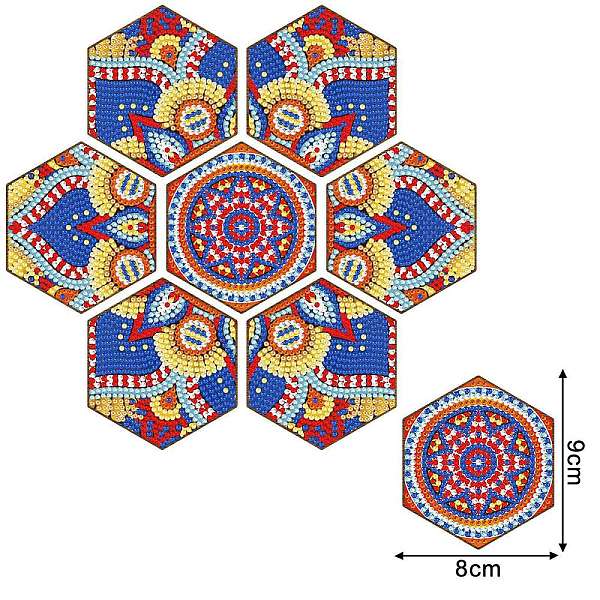 PandaHall DIY Cup Mats Diamond Painting Kits, Including Hexagon Coasters, Resin Rhinestones, Diamond Sticky Pen, Tray Plate and Glue Clay...
PandaHall DIY Cup Mats Diamond Painting Kits, Including Hexagon Coasters, Resin Rhinestones, Diamond Sticky Pen, Tray Plate and Glue Clay...