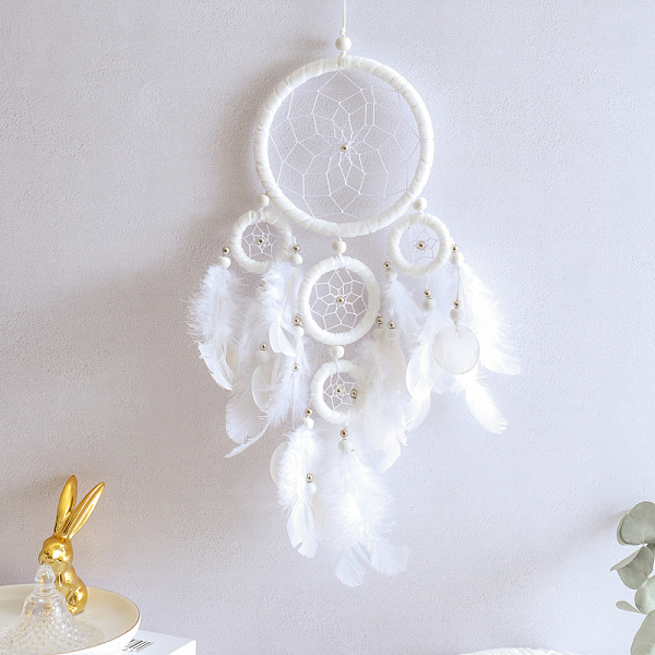 PandaHall Woven Web/Net with Feather Pendant Decorations, with Polyester Cord and Iron Finding, White, 460x160x5mm Feather Others White
PandaHall Woven Web/Net with Feather Pendant Decorations, with Polyester Cord and Iron Finding, White, 460x160x5mm Feather Others White