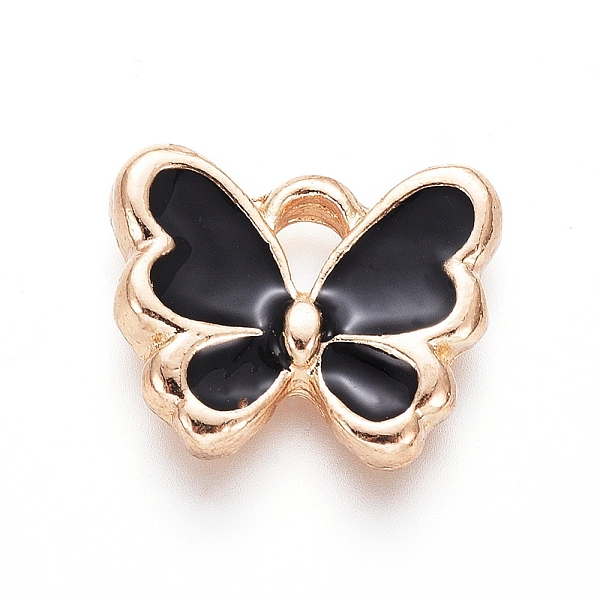 PandaHall Light Gold Plated Alloy Charms, with Enamel, Butterfly, Black, 10.5x12.5x2.5mm, Hole: 2mm Alloy+Enamel Butterfly Black
PandaHall Light Gold Plated Alloy Charms, with Enamel, Butterfly, Black, 10.5x12.5x2.5mm, Hole: 2mm Alloy+Enamel Butterfly Black