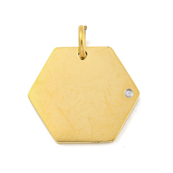 PandaHall 304 Stainless Steel Rhinestone Pendants, with Jump Ring, Hexagon Charm, Real 14K Gold Plated, 20x22.5x1.5mm, Hole: 3.7mm Stainless..., Clear
PandaHall 304 Stainless Steel Rhinestone Pendants, with Jump Ring, Hexagon Charm, Real 14K Gold Plated, 20x22.5x1.5mm, Hole: 3.7mm Stainless..., Clear