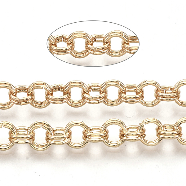 PandaHall Iron Rolo Chains, Double Link Chains, Unwelded, with Spool, Light Gold, Link: 6x1mm, about 82.02 Feet(25m)/roll Iron
PandaHall Iron Rolo Chains, Double Link Chains, Unwelded, with Spool, Light Gold, Link: 6x1mm, about 82.02 Feet(25m)/roll Iron
